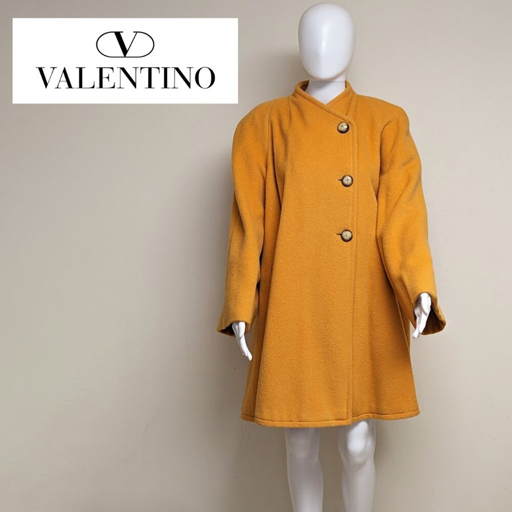 Vint. VALENTINO Mohair/Wool Blend Cape Coat